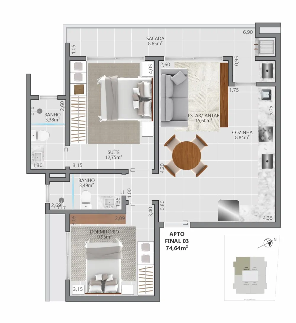 Apartamento para venda no bairro Centro em Torres