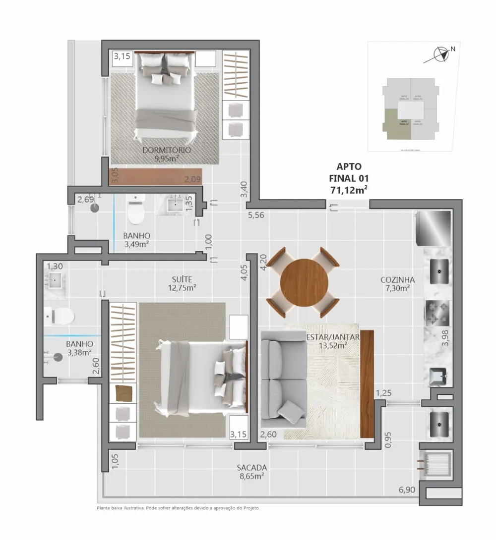 Apartamento para venda no bairro Centro em Torres